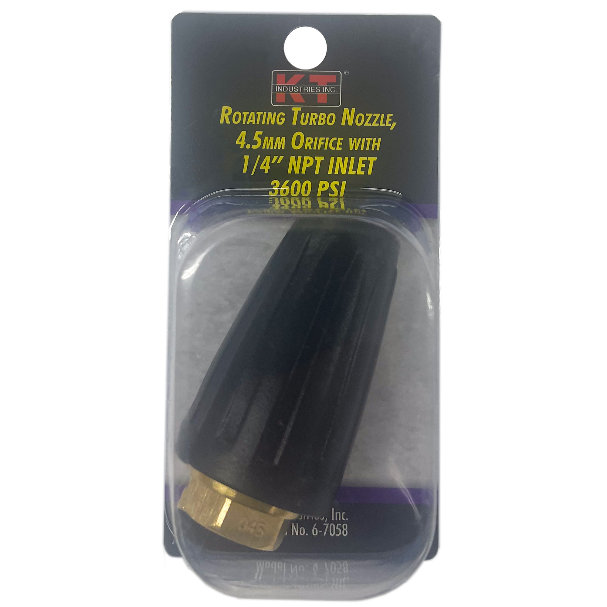 K-T Industries Rotating Turbo Nozzle — 4.5mm Orifice, 1/4in. Female NPT Inlet, 3600 PSI, Model# 6-7058